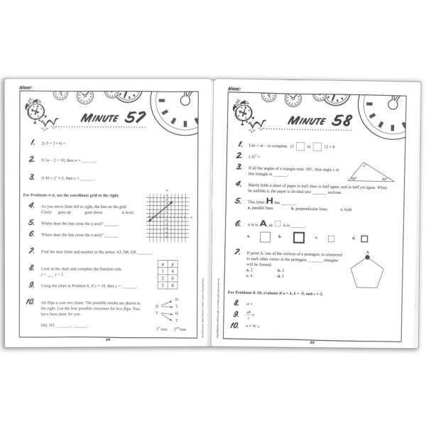 Math Minutes Book, Grade 7