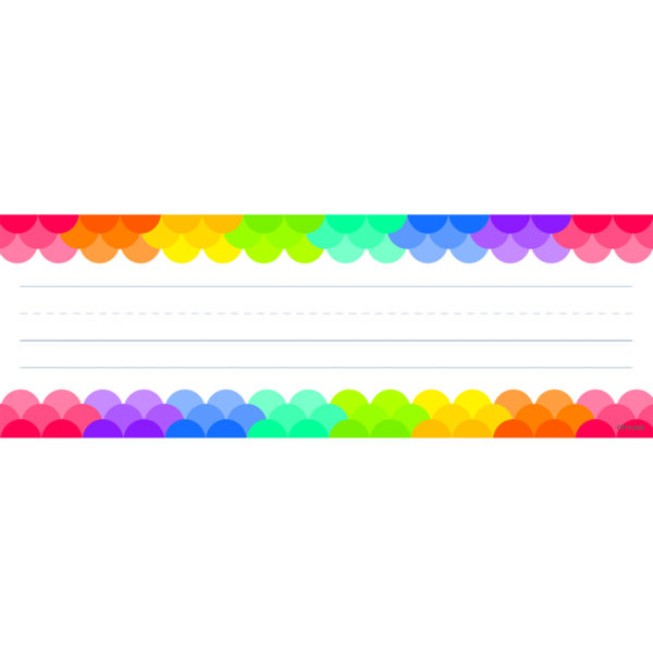 NP_paintchip_blue Rainbow Scallops Name Plates, 36 Per Pack, 6 Packs