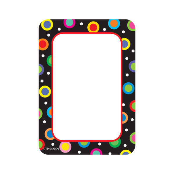 Dots On Black Name Tag-Labels, 36 Per Pack, 6 Packs
