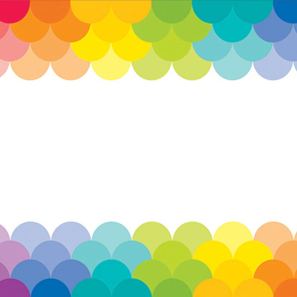 Painted Palette Rainbow Scallops Name Tag Labels, 36 Per Pack, 6 Packs