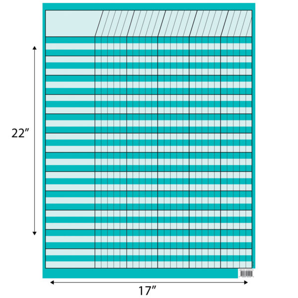 Turquoise Incentive Chart, 17" x 22", Pack of 6