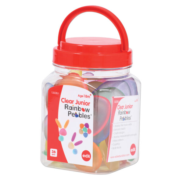 Junior Rainbow Pebbles - Transparent - Mini Jar - Set of 36