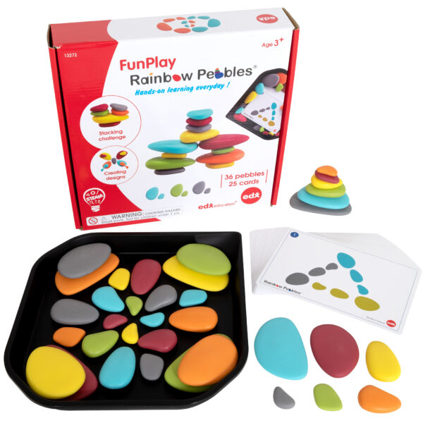 ERSCTU13272.jpg Rainbow Pebbles - FunPlay Activity Set - Set of 36 + 50 Activities + Messy Tray