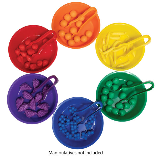 Sorting Bowls & Tweezers - Set of 12 - 18m+ - 6 Colors