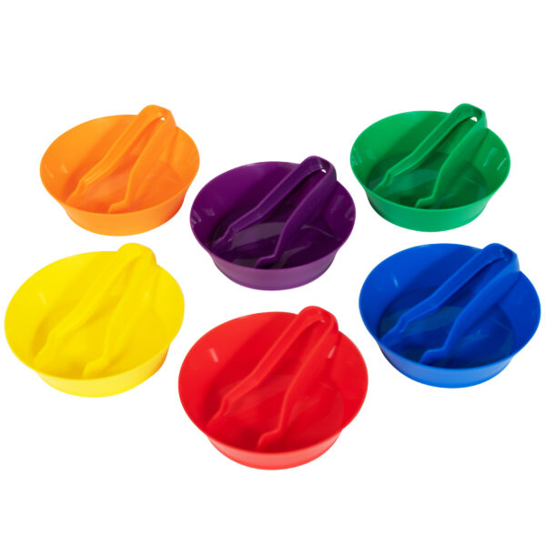Sorting Bowls & Tweezers - Set of 12 - 18m+ - 6 Colors