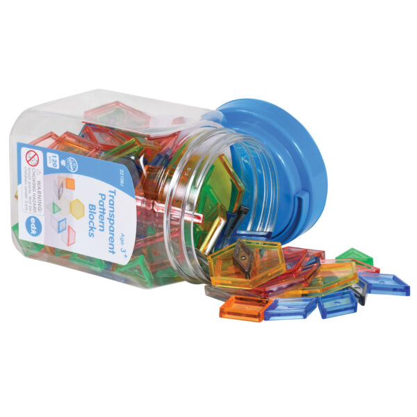 ERSCTU22108.jpg Transparent Pattern Blocks - Mini Jar - Set of 120