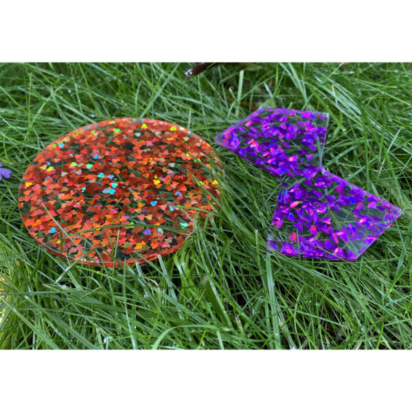 Rainbow Glitter Shapes - Set of 21 - 7 Colors - Explore Colors and Early Geometry