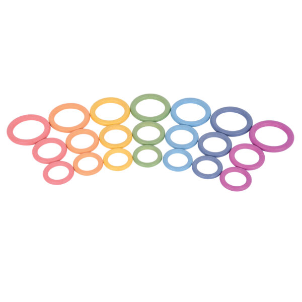 ERSCTU73977_2.jpg Rainbow Wooden Rings - Set of 21 - 3 Sizes - Counting and Sorting Rings
