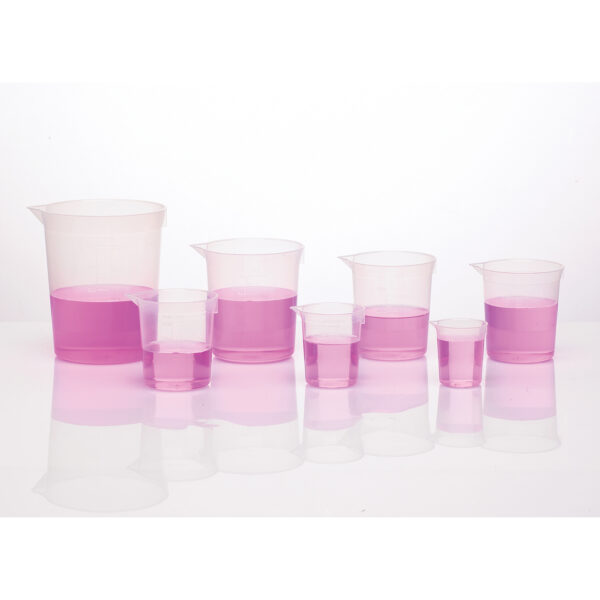 Economy Beakers, 5 Per Set, 3 Sets