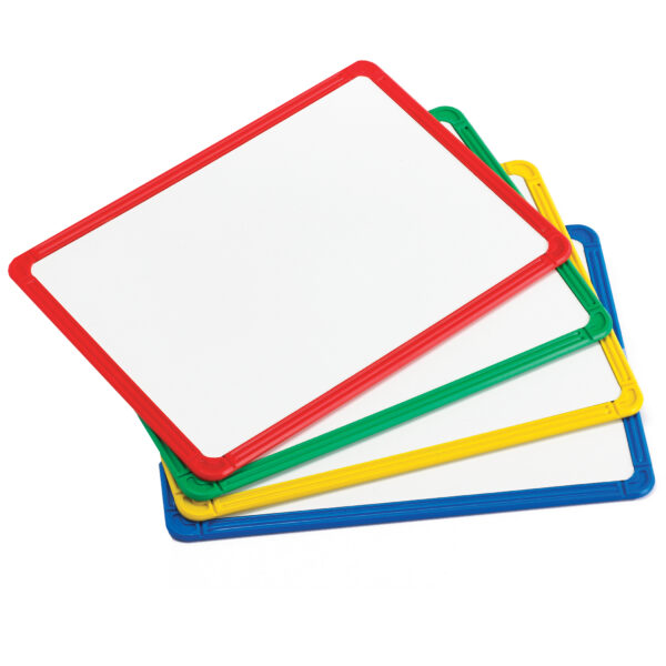 ERSCTU90564.jpg Plastic Framed Metal Whiteboards - Four Colors - Set of 4