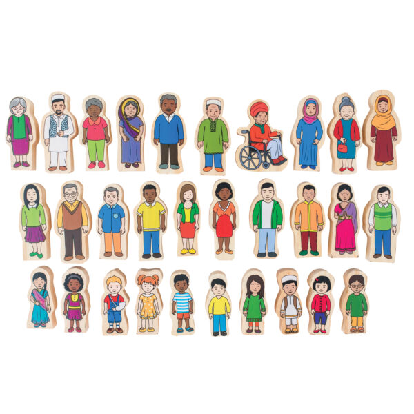 My Family - Set of 30 - Ages 1+ - Inclusive Wooden Blocks for Toddlers