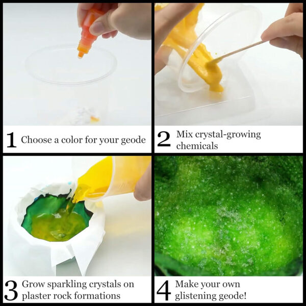 Crystal Growing Caves and Geodes - Science Kit for Ages 8+ - Grow Stalagmites, Columns and More - Includes Display Case