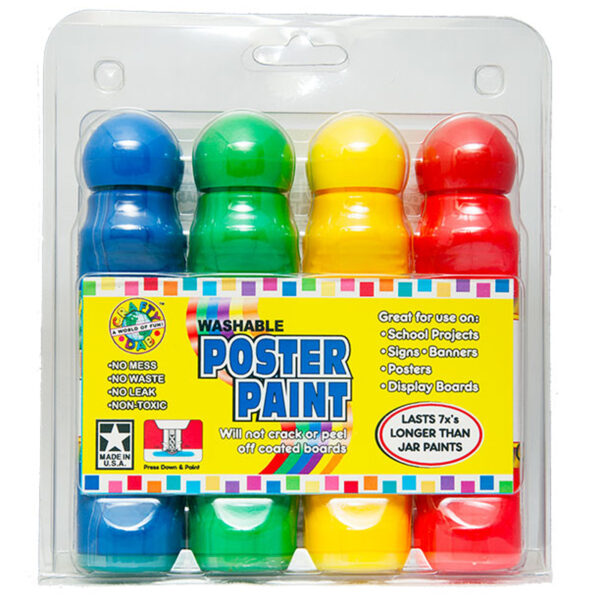 Washable Poster Paint Markers, Assorted Colors, 4 Per Pack, 2 Packs