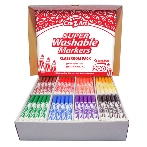 ERSCZA740081.jpg Washable Marker Classroom Pack, Broadline, 8 Color, Pack of 200