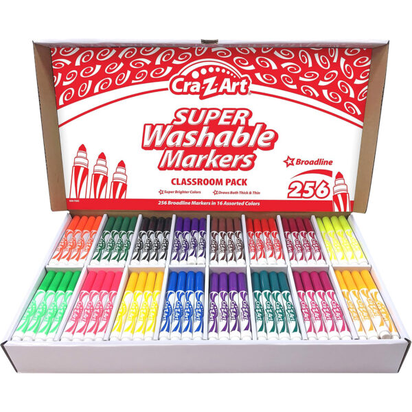 ERSCZA740091_2-1.jpg Washable Broad Line Markers Classroom Pack, 256 Count