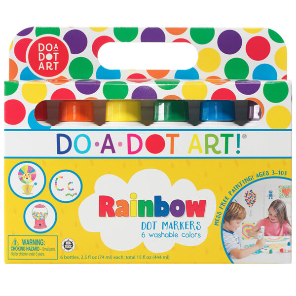 ERSDAD101-3_1.jpg Washable Rainbow Dot Markers, 6 Colors Per Pack, 3 Packs