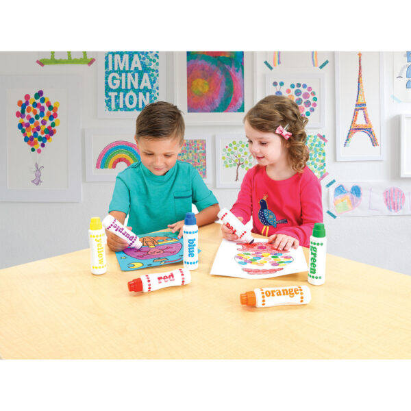 ERSDAD101_1.jpg Washable Rainbow Dot Markers, 6 Colors