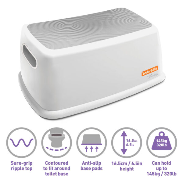 Toddler  Step Stool, Gray-White