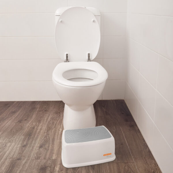 Toddler  Step Stool, Gray-White