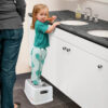 Toddler  Step Stool, Gray-White