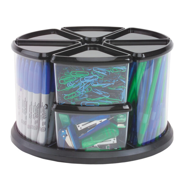 ERSDEF39010104.jpg Carousel Rotating Organizer, 9-Bin, Black