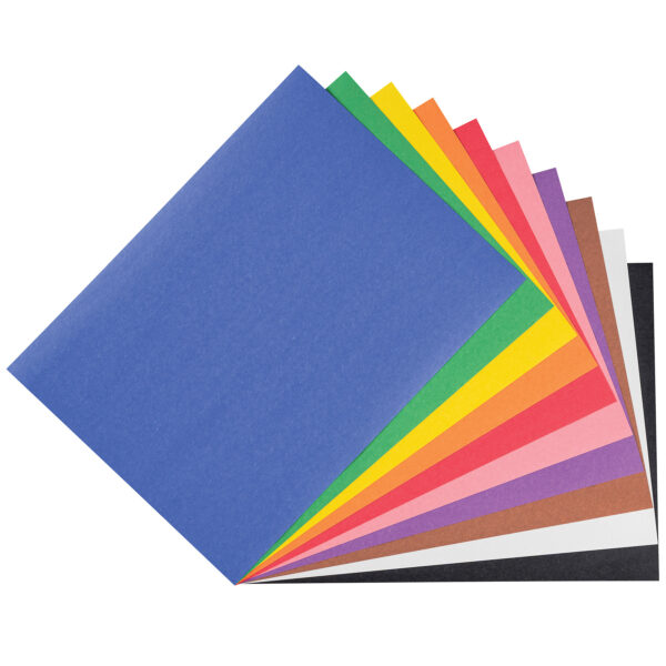 Construction Paper, Medium Weight, 10 Assorted Colors, 9" x 12", 300 Sheets Per Pack, 2 Packs