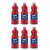 Washable Tempera Paint, Red, 16 oz, Pack of 6