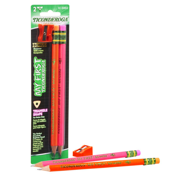 My First Tri-Write Wood-Cased Pencils, Neon Assorted, 2 Per Pack, 12 Packs