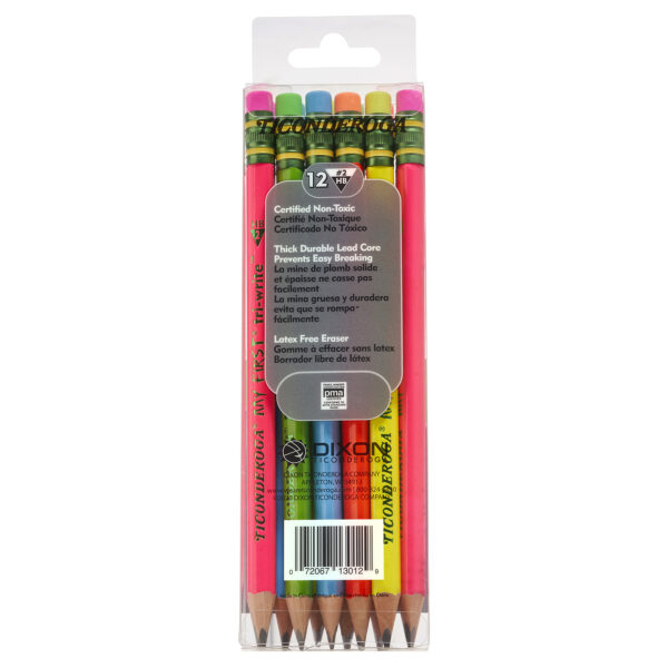 My First Tri-Write Wood-Cased Pencils, Neon Assorted, 12 Per Pack, 2 Packs