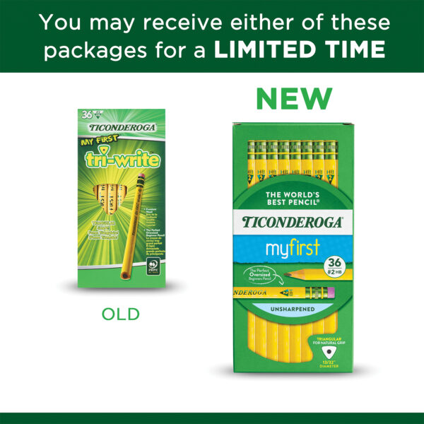 My First Tri-Write Primary Size No. 2 Pencils with Eraser, Box of 36