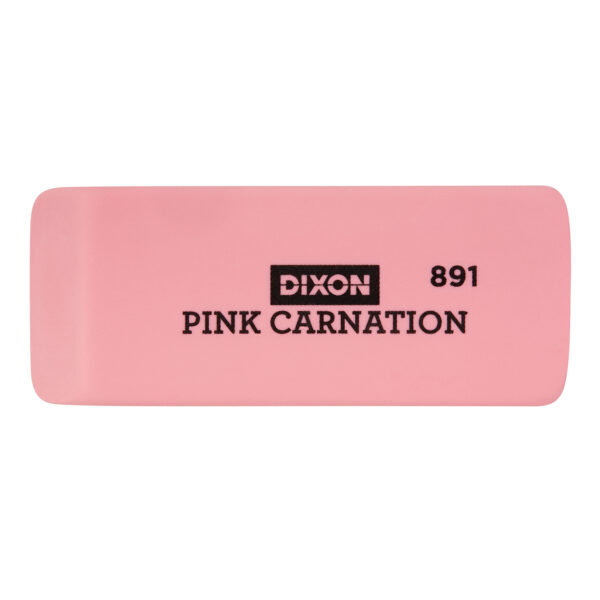 Pink Carnation Erasers, Large, 2-9-16 x 1 x 7-16, 12 Per Pack, 3 Packs