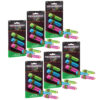 Pencil Shaped Neon Erasers, 3 Per Pack, 6 Packs