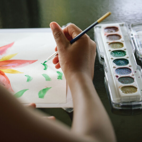 Washable Watercolors Set, 8 Assorted Glitter Colors w-Brush, Pack of 6