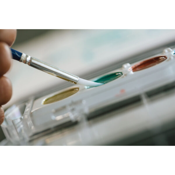 Washable Watercolors Set, 8 Assorted Metallic Colors w-Brush, Pack of 6