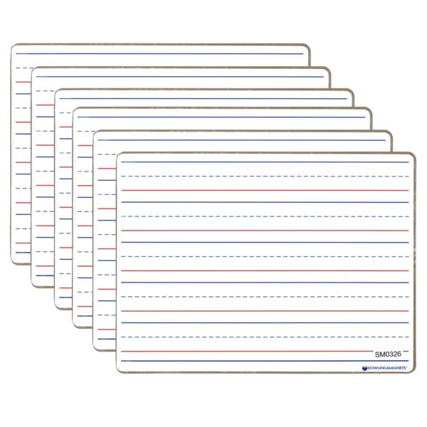 ERSDO-72500025-6.jpg Double-sided Magnetic Dry-Erase Board, Line-Ruled-Blank, Pack of 6