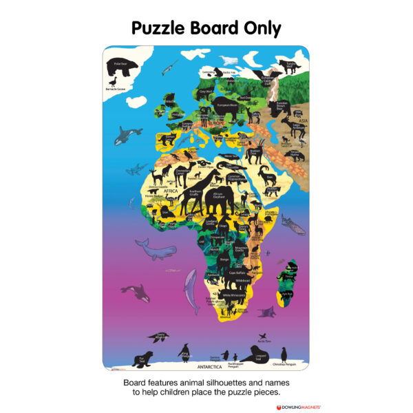 Animal Magnetism Magnetic Wildlife Map Puzzle: Eurasia & Africa