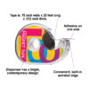 Magnet Tape in Dispenser, 3-4" x 25', Pack of 3