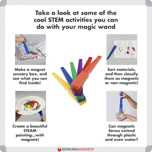 Magnet Wand, Assorted Primary Colors, Pack of 24