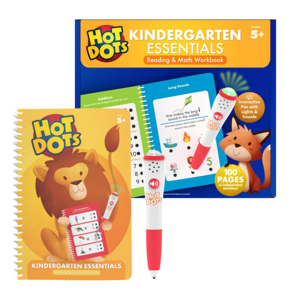 Hot Dots Kindergarten Essentials Reading & Math Workbook