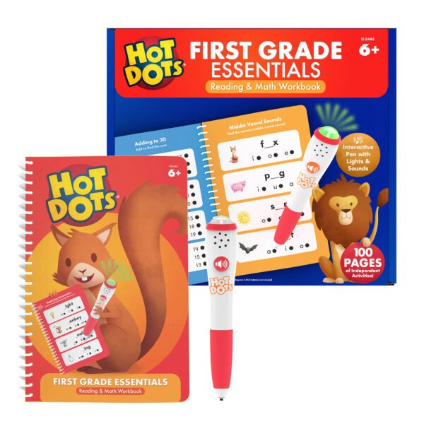 Hot Dots First Grade Essentials Reading & Math Workbook
