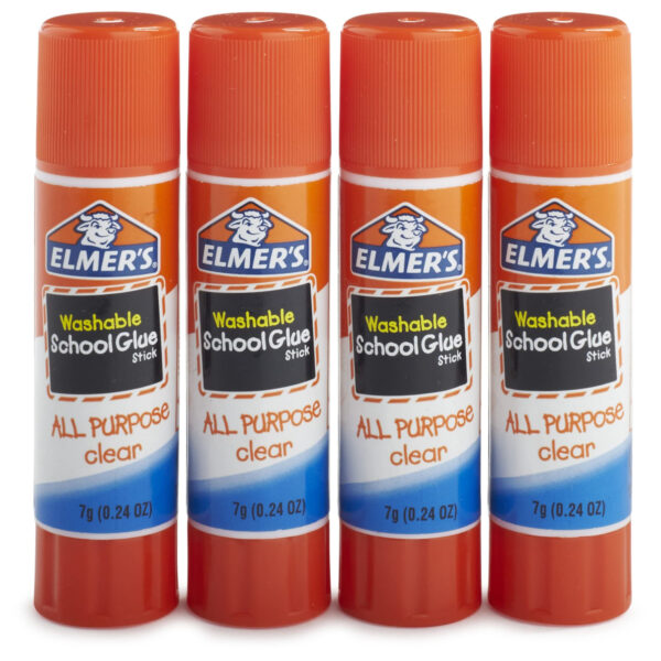 Washable School Glue Sticks, All Purpose, 4 Per Pack, 6 Packs