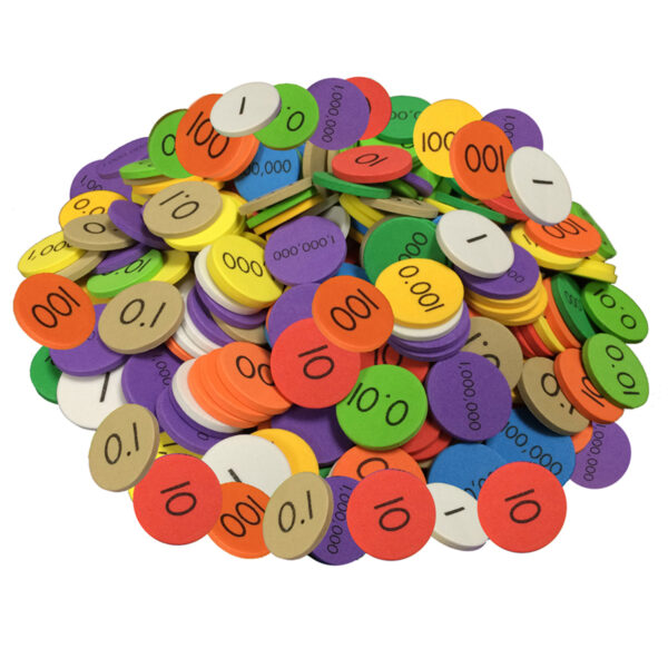ERSELP626638.jpg 10-Value Decimals to Whole Numbers Place Value Discs, 250 Discs