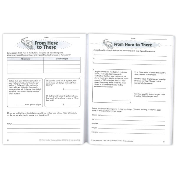 Critical and Creative Thinking Activities Book, Grade 6+
