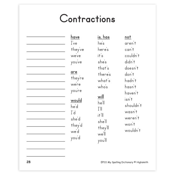 My Own Books My Spelling Dictionary, Pack of 6