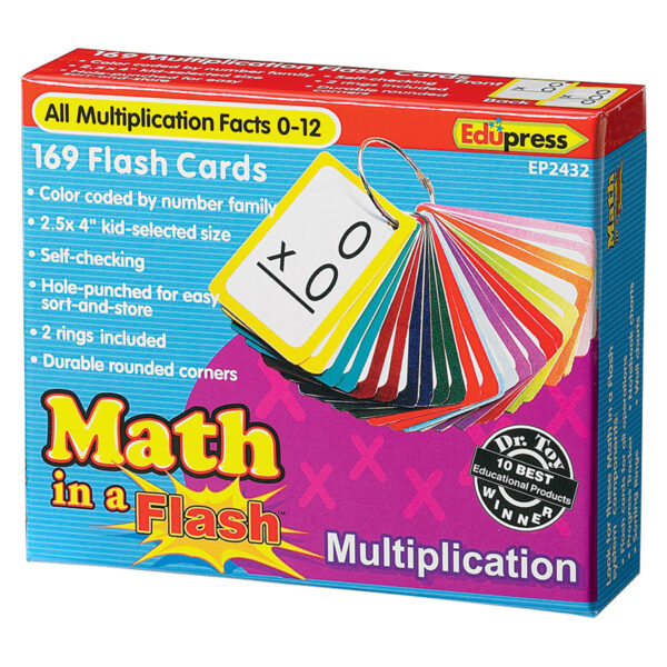 ERSEP-2432.jpg Math in a Flash Color-Coded Multiplication Flash Cards, 169 Cards