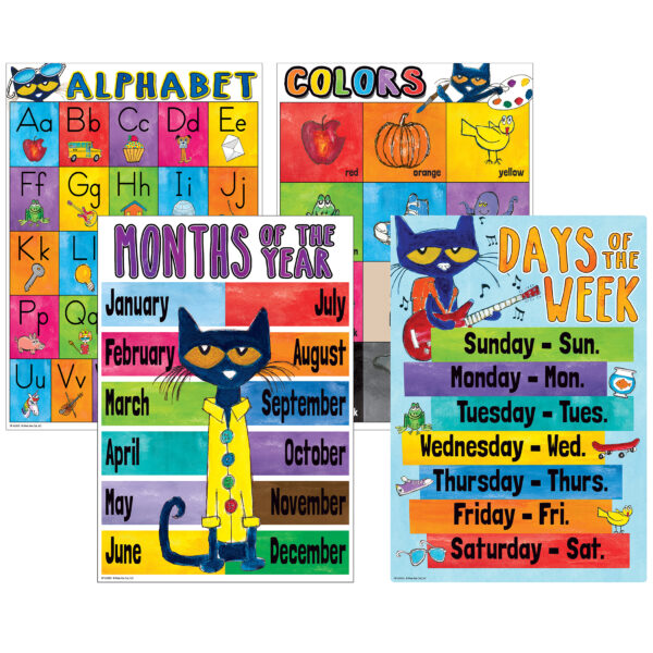 Pete the Cat® Early Learning Small Poster Pack Pete the Cat Early Learning Small Poster Pack, 11" x 15-3-4", Pack of 12