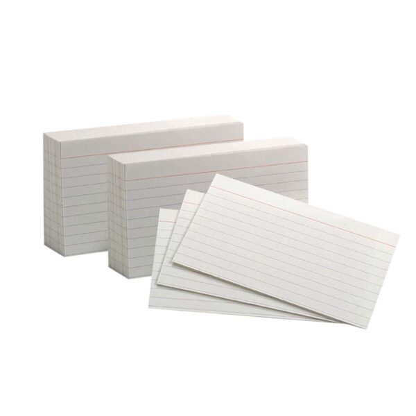 ERSESS00031-2.jpg White Commercial Index Cards, 3" x 5", Ruled, 1000 Per Pack, 2 Packs