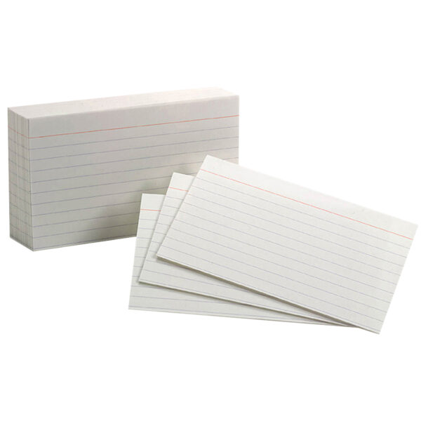 ERSESS00031.jpg White Commercial Index Cards, 3" x 5", Ruled, 100 Per Pack, 10 Packs