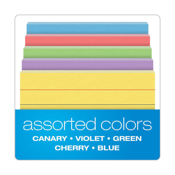 Mini Index Cards, 3" x 2.5", Ruled, Assorted Colors, 200 Per Pack, 6 Packs