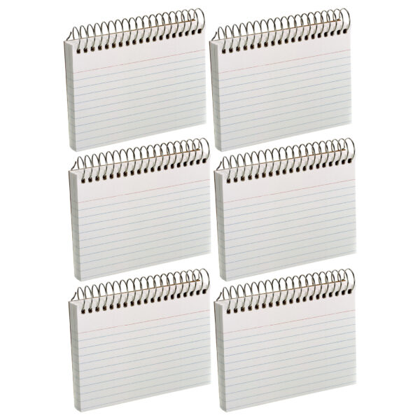 ERSESS40282-6.jpg Spiral Index Cards, 3" x 5", White, Ruled, 50 Per Pack, 6 Packs